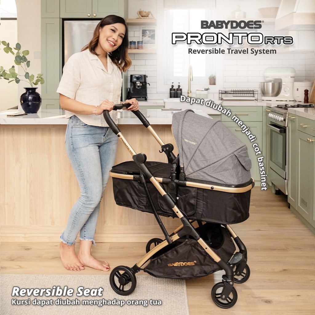 Babydoes Pronto RTS Stroller Travel System 4 in 1 dengan Infant Carrier & Reversible Foto 3