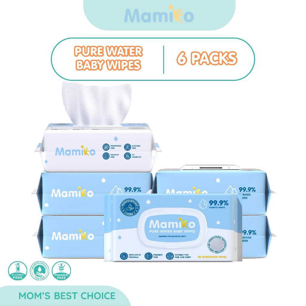 Mamiko Baby Wipes Pure Water Foto 6