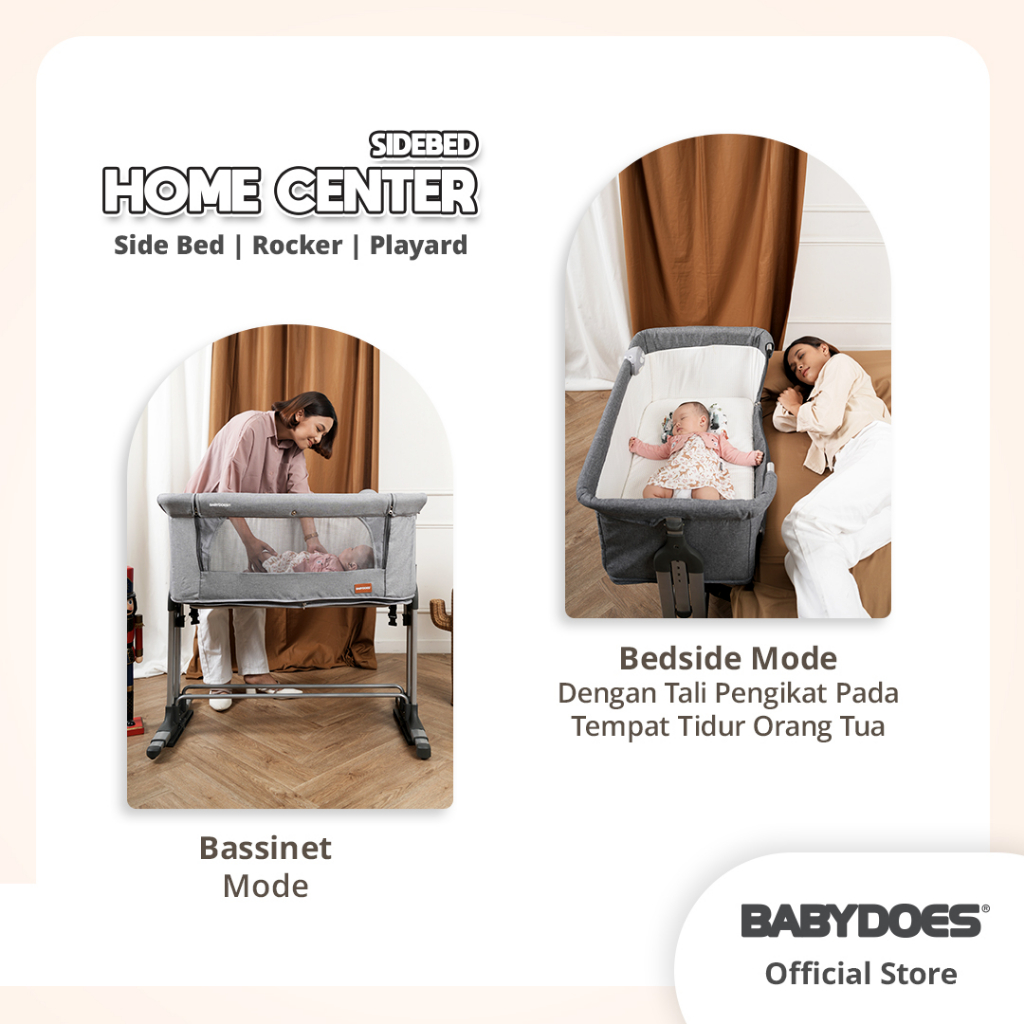 Babydoes Home Center Baby Box Crib Multifungsi Bassinet Bedside Sleeper Playard Foto 3