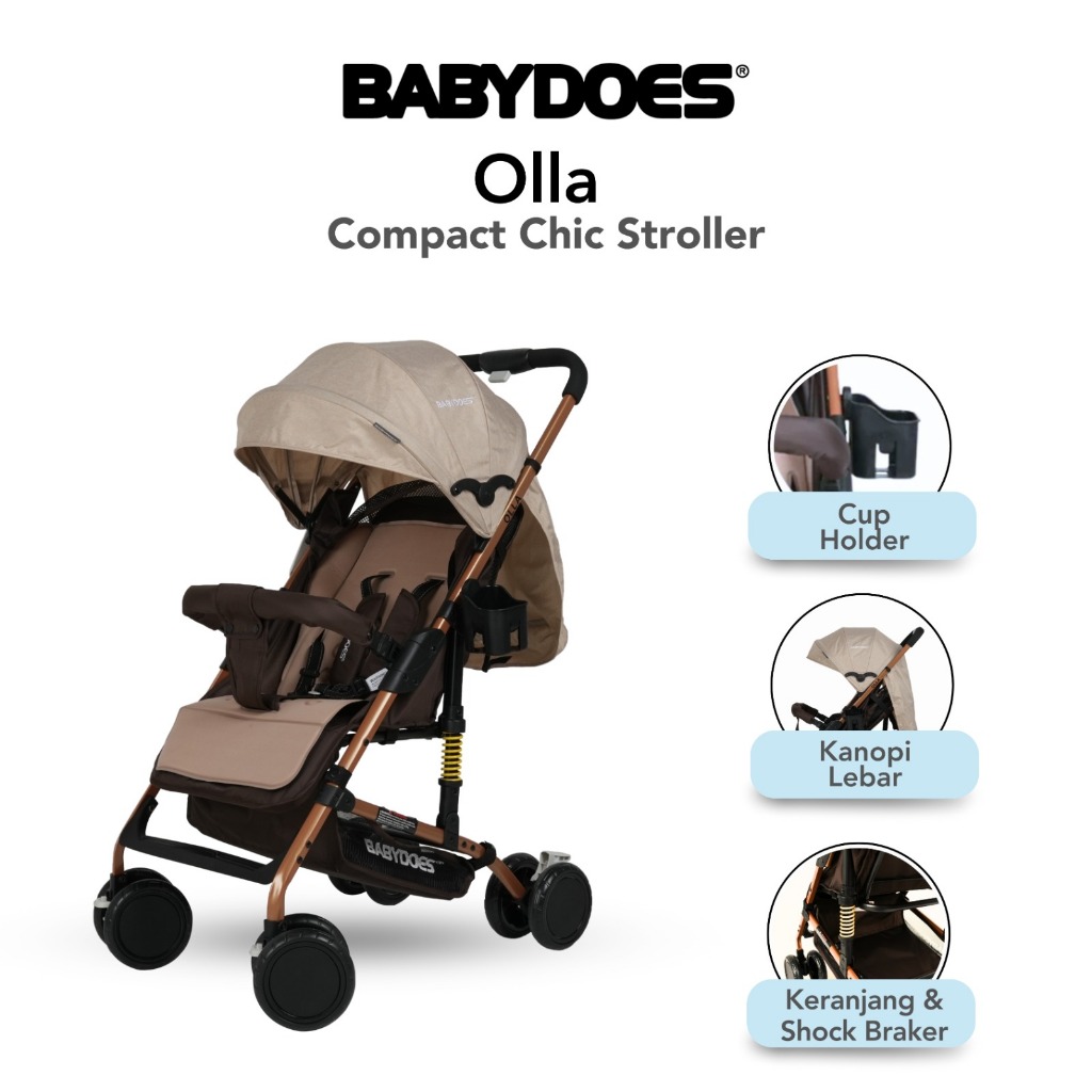 Stroller Babydoes OLLA New Hola Compact Lipat Mudah Bumper Lepas Kapasitas 20kg Foto 2