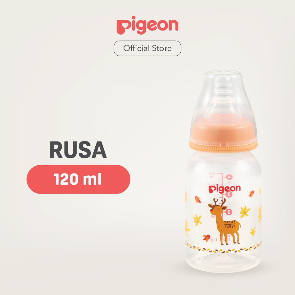 Pigeon Botol Susu Slim Neck PP RP 120ml Motif Hewan Langka dengan Dot S-Type Foto 7