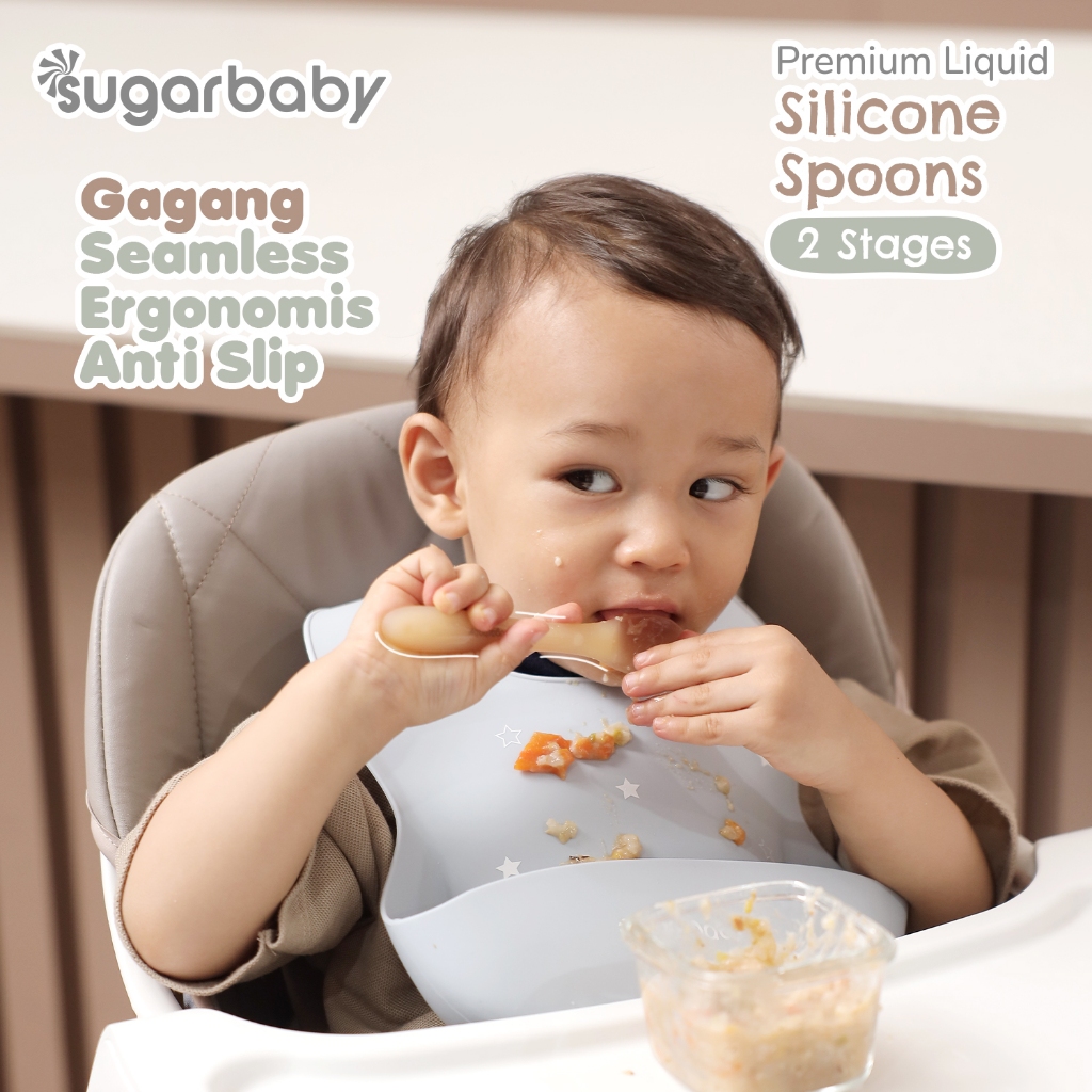 Sendok Belajar Makan Bayi SUGAR BABY Premium Liquid Spoon 2 Stages Silikon Food Grade Foto 5