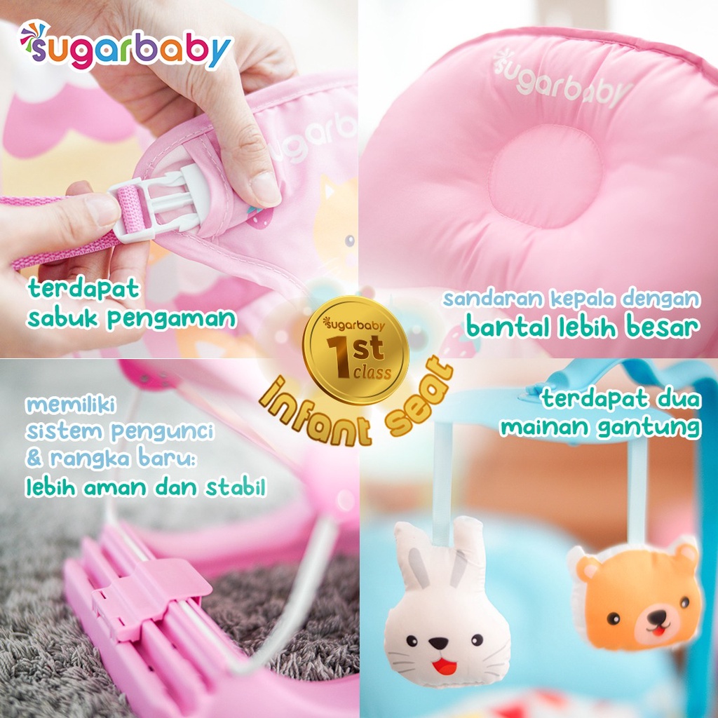 Sugarbaby 1st Class Infant Seat Kursi Musik Getar Bayi Portable Lipat Foto 4