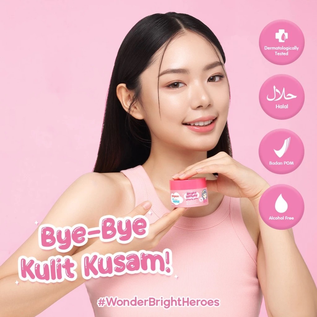 Pigeon Teens Bright Heroes Sleeping Mask 30ml Skincare Remaja Niacinamide 5% Foto 6