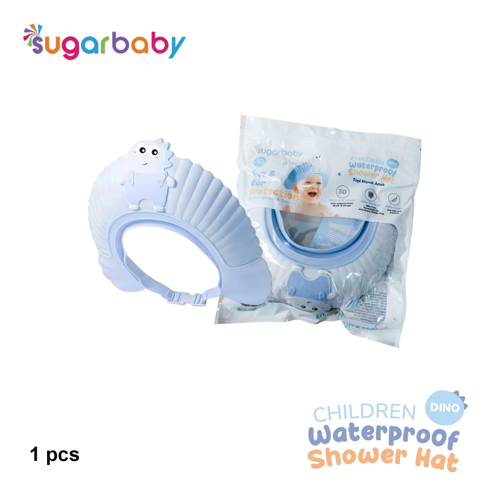 Topi Keramas Bayi Sugarbaby Waterproof Shower Hat Anti Air Masuk Telinga Foto 5