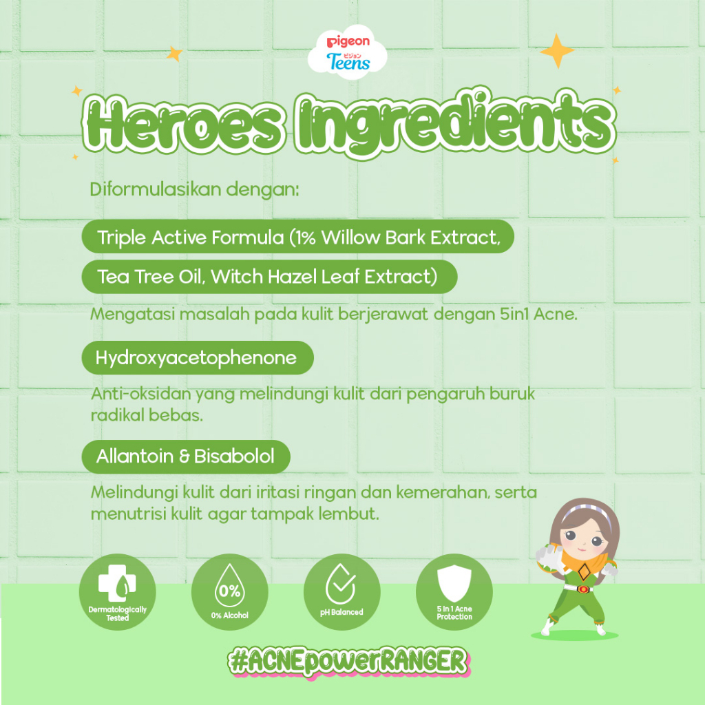 PIGEON TEENS Acne Ranger Gel 15ml Treatment Jerawat Triple Active Formula 5in1 Protection Foto 3