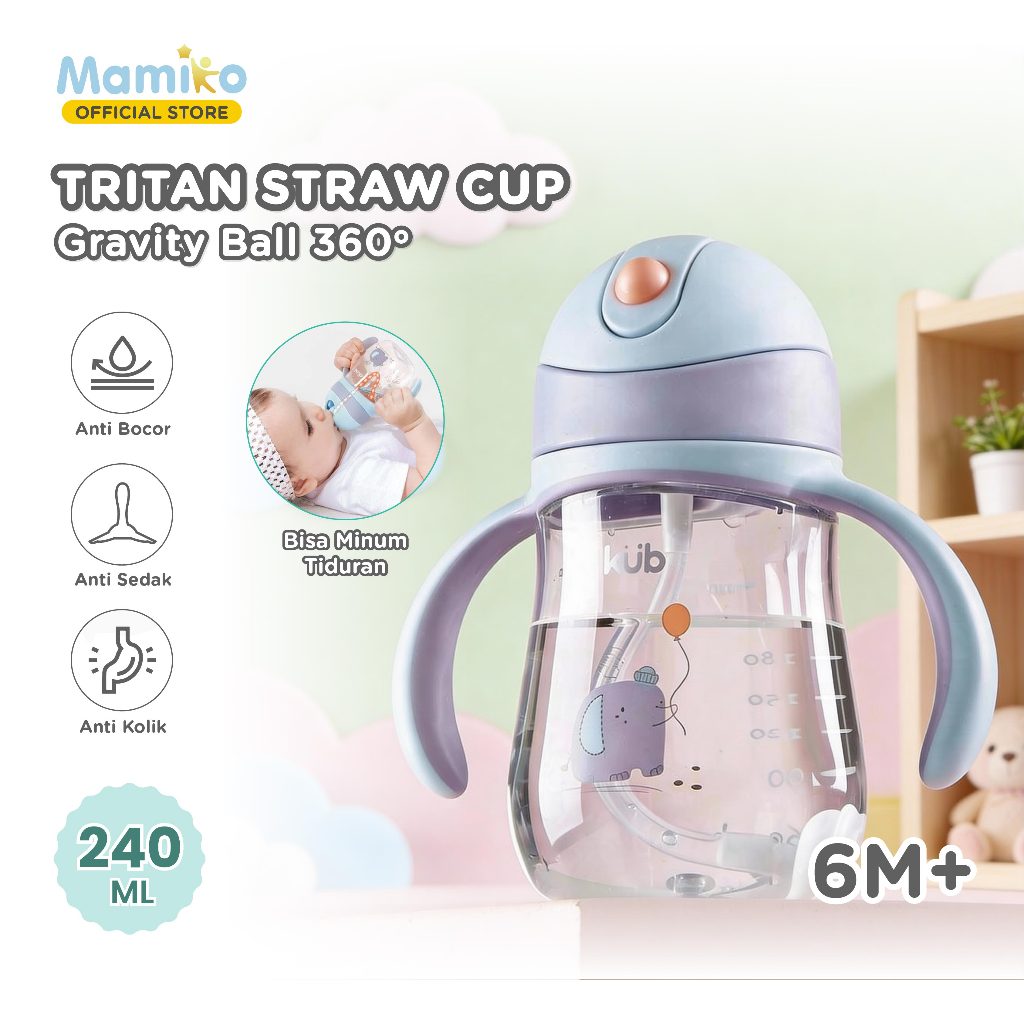 KUB Training Cup Botol Minum Sedotan Anak 240ml Tritan BPA Free Anti Tumpah
