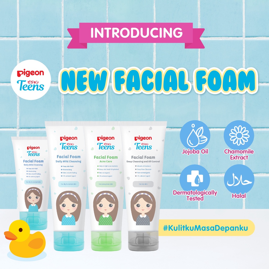 PIGEON Teens Facial Foam Acne Care 100 ml Untuk Kulit Berjerawat Foto 2