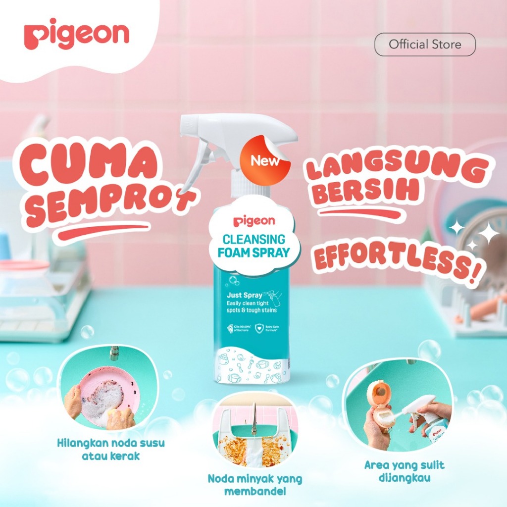 PIGEON Cleansing Foam Spray 280ML Pembersih Botol Susu & Perlengkapan Bayi