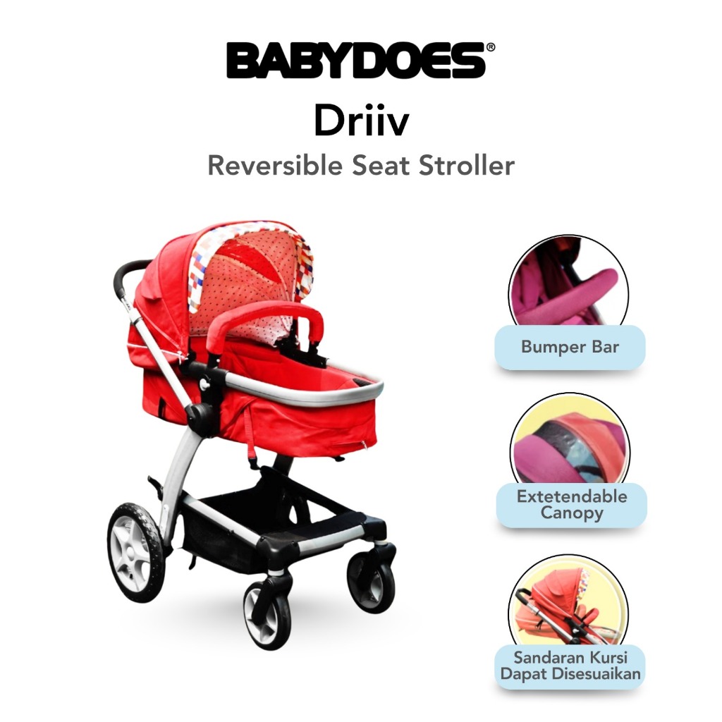 Stroller Good Baby Driiv Reversible Seat Full Size Rangka Aluminium Kapasitas 20kg