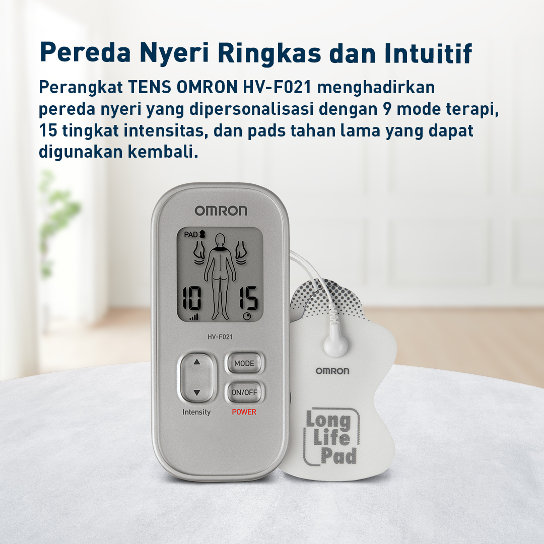Omron Alat Pijat Elektronik TENS HV-F021 Pulse Massager 9 Mode 15 Level Intensitas Foto 5