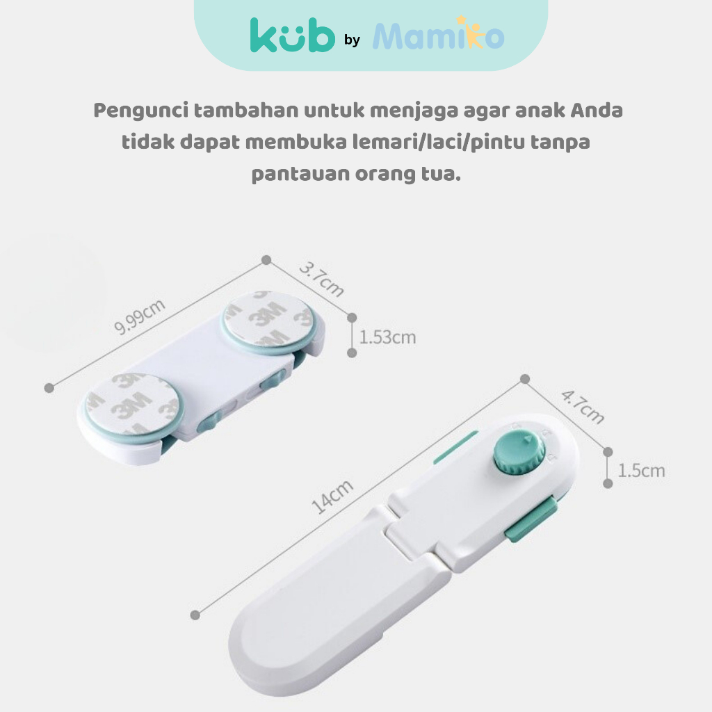KUB Symmetrical Locks Pengunci Pengaman Laci Lemari Pintu Kulkas untuk Bayi Foto 8