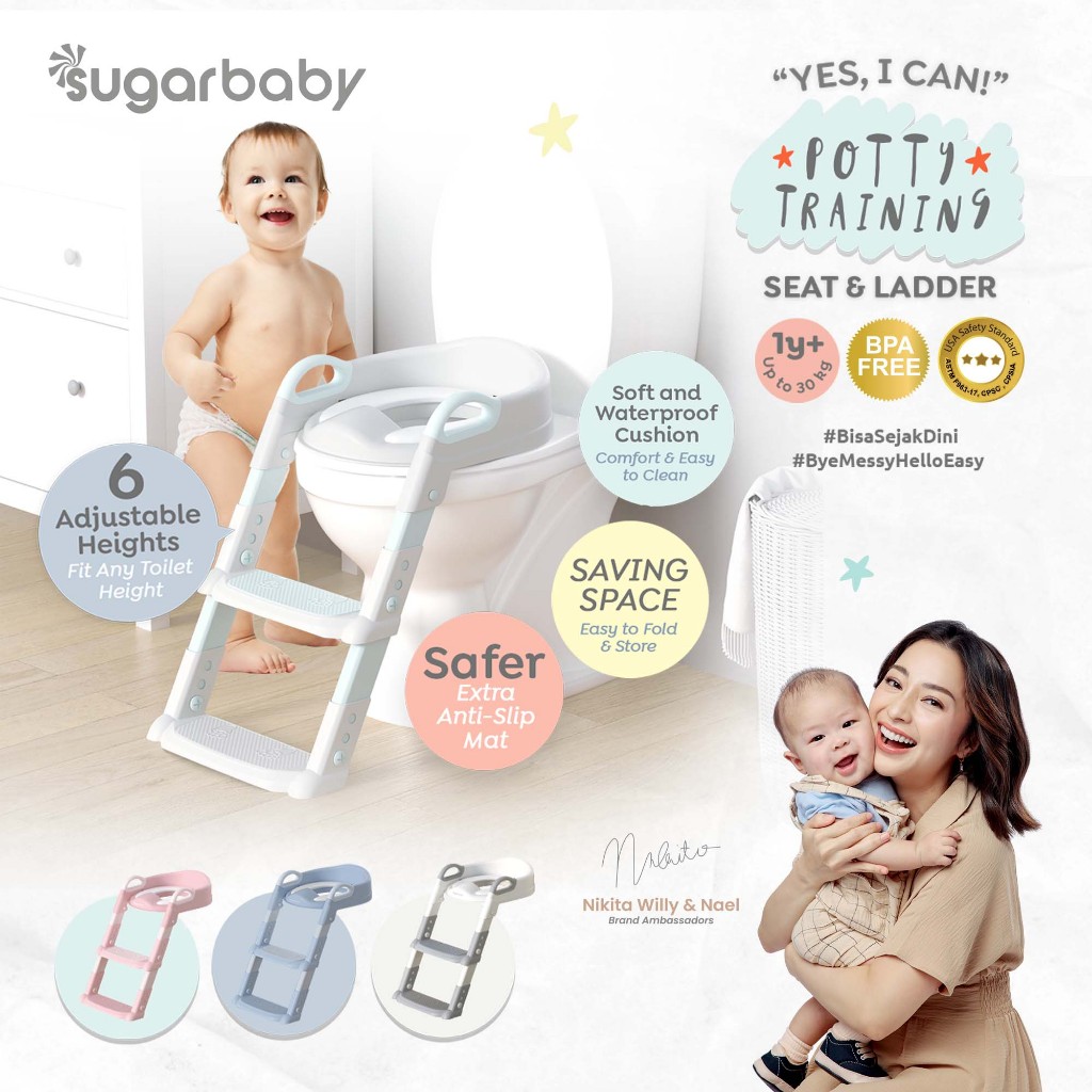 Sugarbaby Potty Training Seat & Ladder YesICan Dudukan Toilet Anak Anti Slip Portable Foto 2
