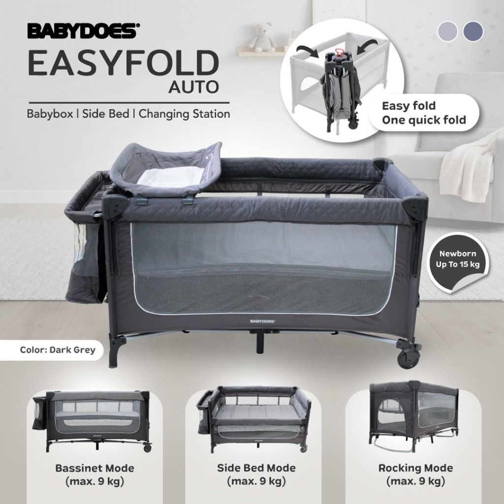 Babydoes Easyfold Auto Baby Box Tempat Tidur Bayi Lipat Otomatis dengan Meja Ganti Foto 5