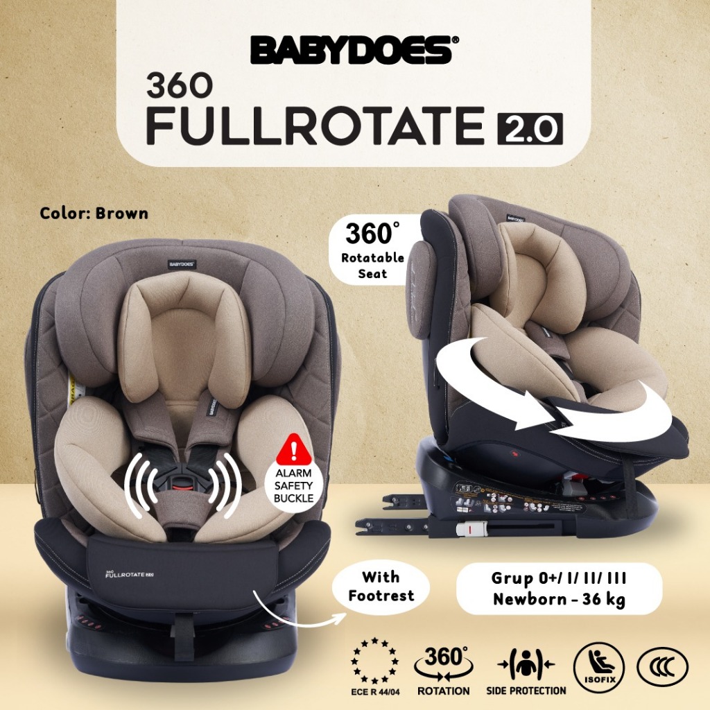 Babydoes Full Rotate 2.0 Car Seat 360° ISOFIX Sertifikasi ECE R44/04 dengan Alarm Buckle Foto 7