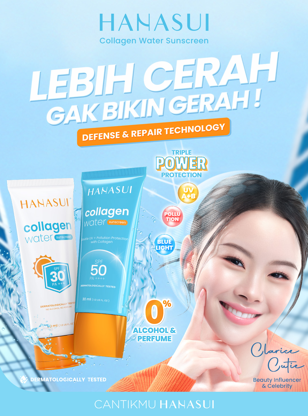 HANASUI Collagen Water Sunscreen SPF 50 PA++++ Foto 6