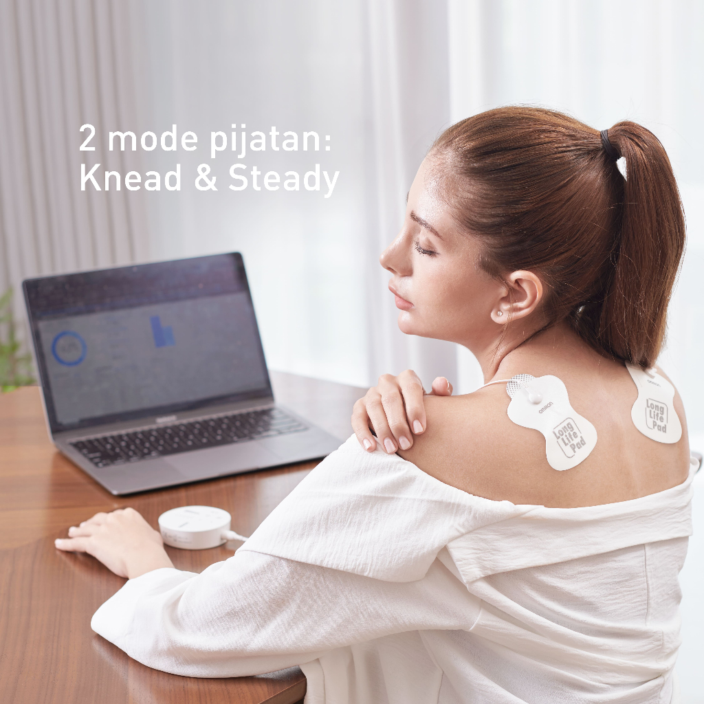 Omron Alat Pijat Elektronik TENS HV-F013 Pulse Massager Portabel 3 Mode Area Tubuh Foto 4