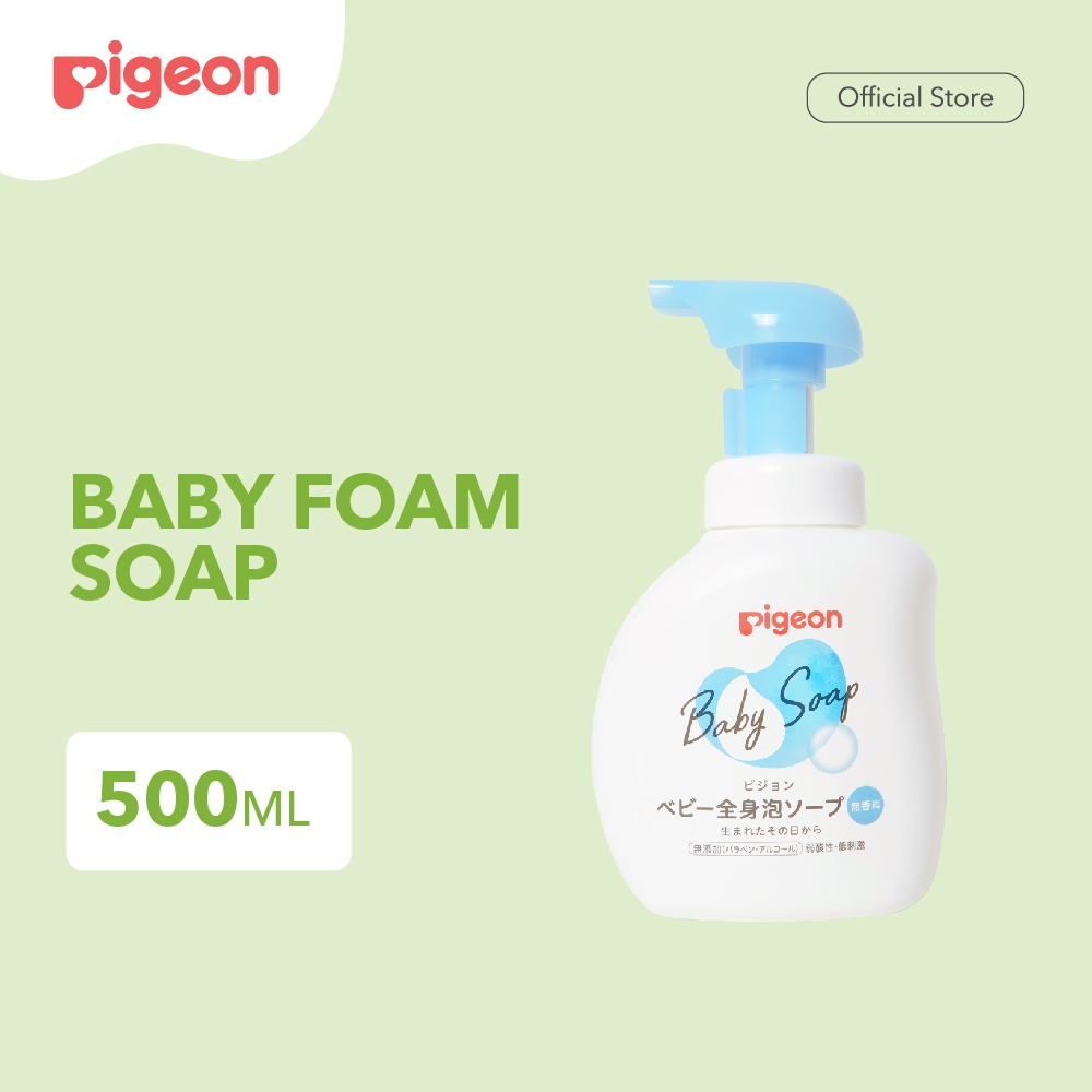 Sabun Mandi Bayi Pigeon Baby Foam Soap Mousse 500ml Pump Hypoallergenic Foto 2