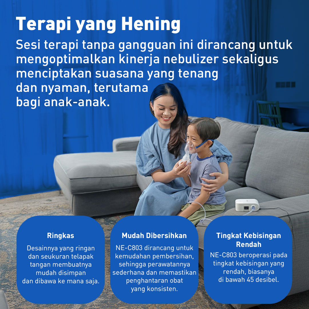 Omron Compressor Nebulizer NE-C803 Portable Ringan untuk Asma & Alergi Dewasa dan Anak Foto 7