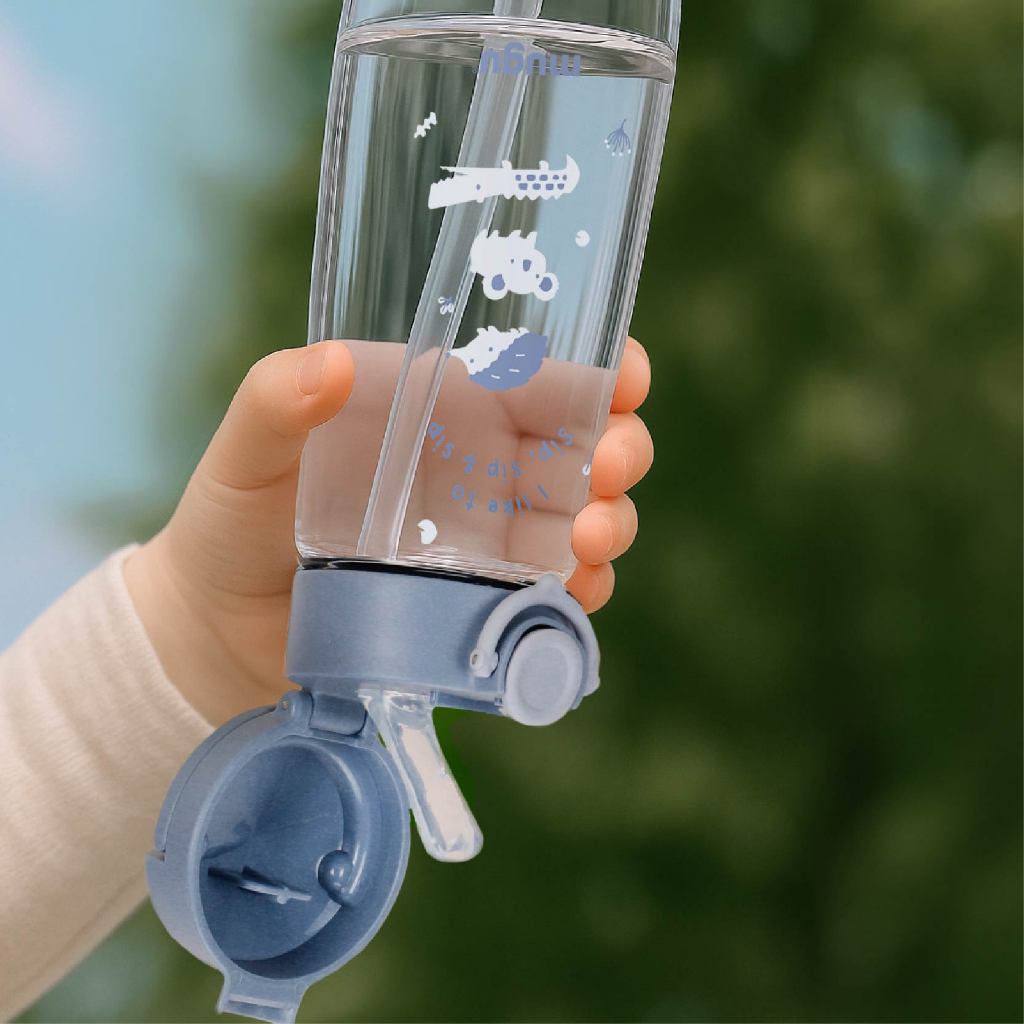 Botol Minum Anak Mugu Tritan Anti Tumpah Foto 2