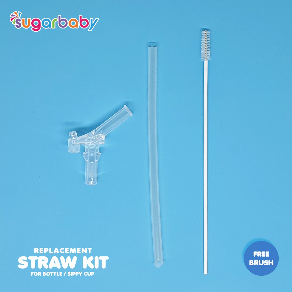 Sedotan Replacement Silicone Sugar Baby Kids Bottle TKB21B480 dengan Sikat Pembersih Foto 2