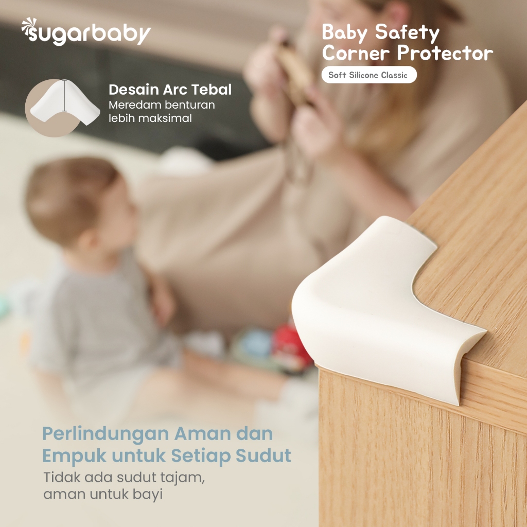 Sugarbaby Baby Safety Corner Protector Silikon Lembut Classic & Plane 4 PCS Foto 3