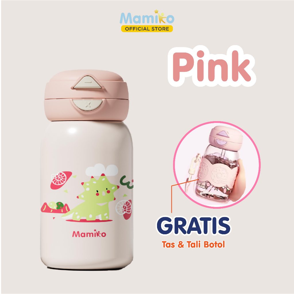 Botol Termos Mamiko Stainless Steel 316 550ml 2-in-1 Vakum Insulasi Sedotan & Teguk Foto 6