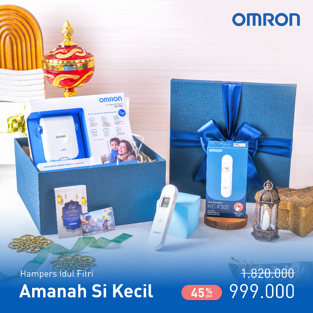 Hampers Perlindungan Kesehatan Anak Omron Nebulizer NE-C803 & Termometer Dahi MC-F300