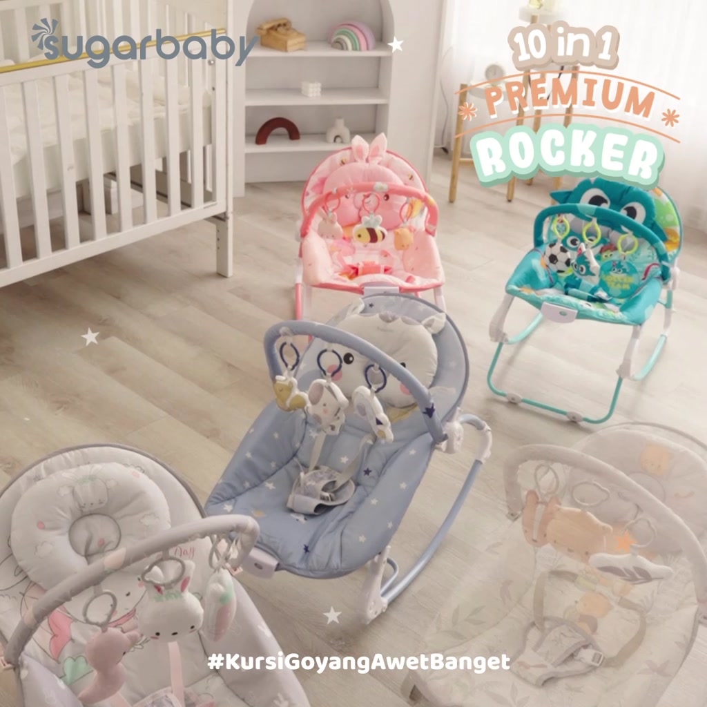 Ayunan Bayi Sugarbaby 10in1 Premium Rocker Bouncer Kursi Goyang Manual