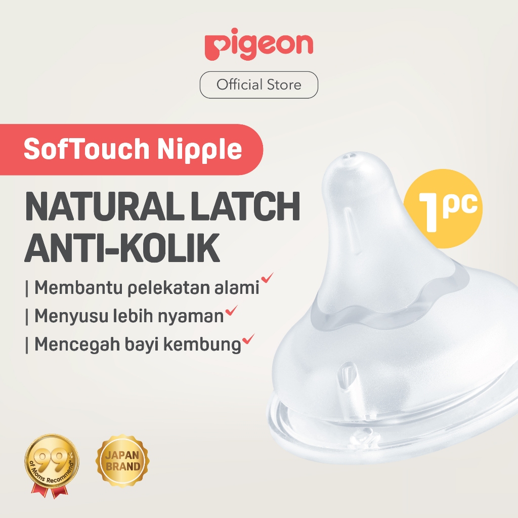 Pigeon SofTouch Nipple Wide Neck Dot Bayi Botol Susu Sistem AVS Anti Kolik