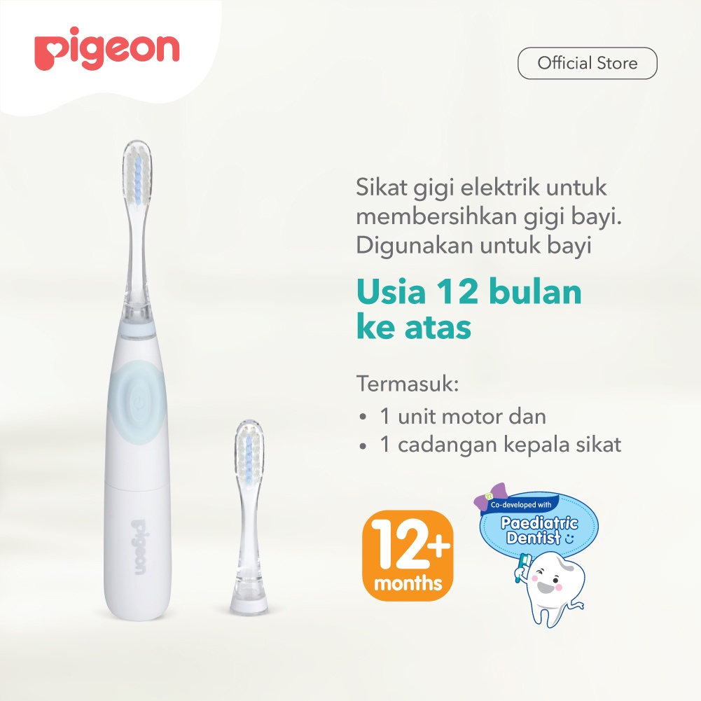 Pigeon Electric Finishing Toothbrush Sikat Gigi Elektrik Bayi 12+ Bulan dengan Lampu LED Foto 2