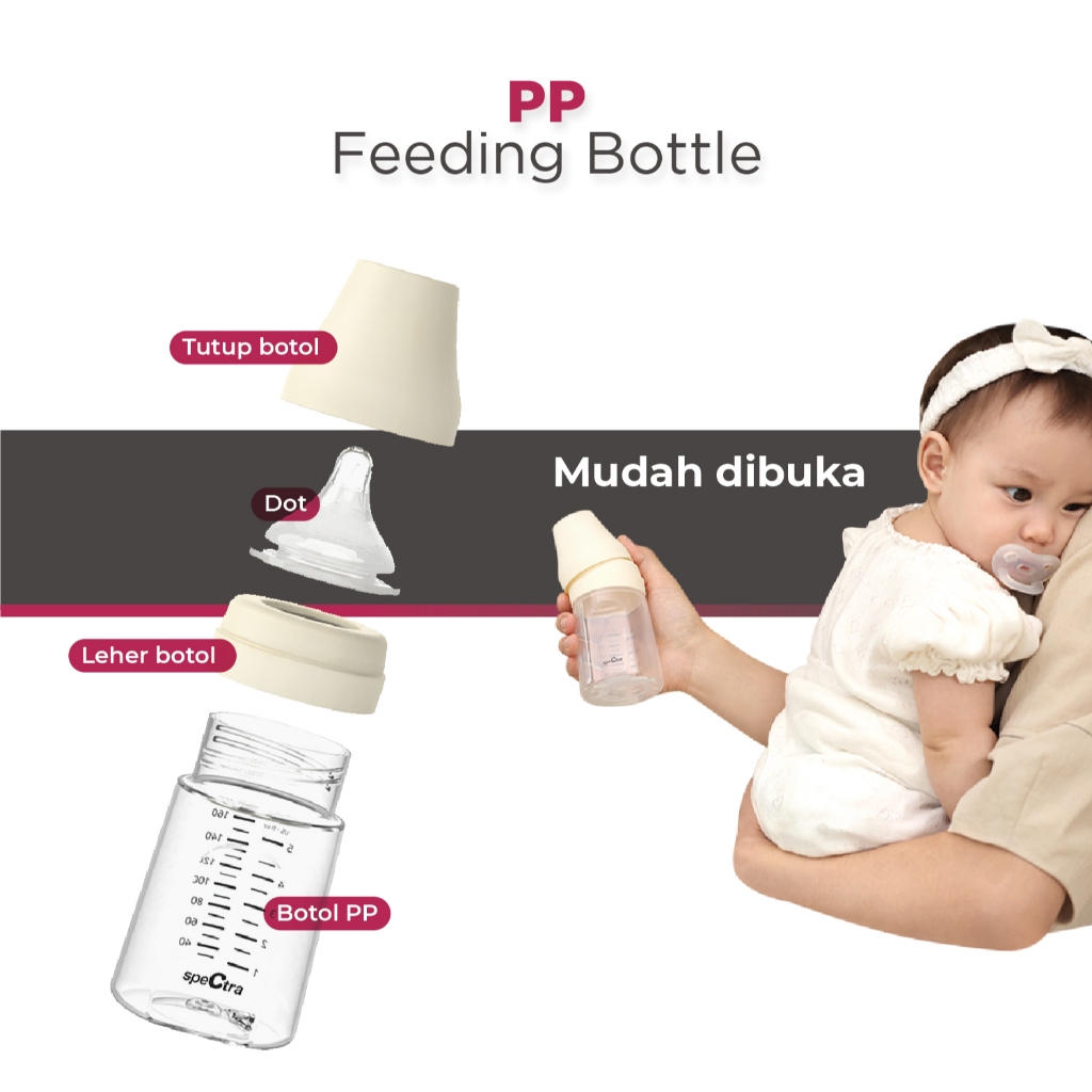 Botol Susu Spectra 160ml Polypropylene PP Feeding untuk Bayi 1-3 Tahun Foto 4