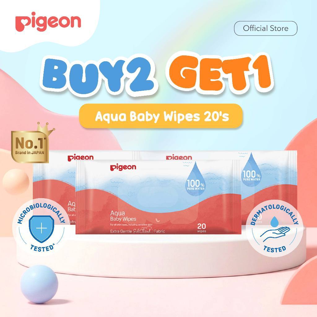 Pigeon Baby Wipes Pure Water Tisu Basah Bayi Lembut Fragrance Free 1 Pack Foto 6