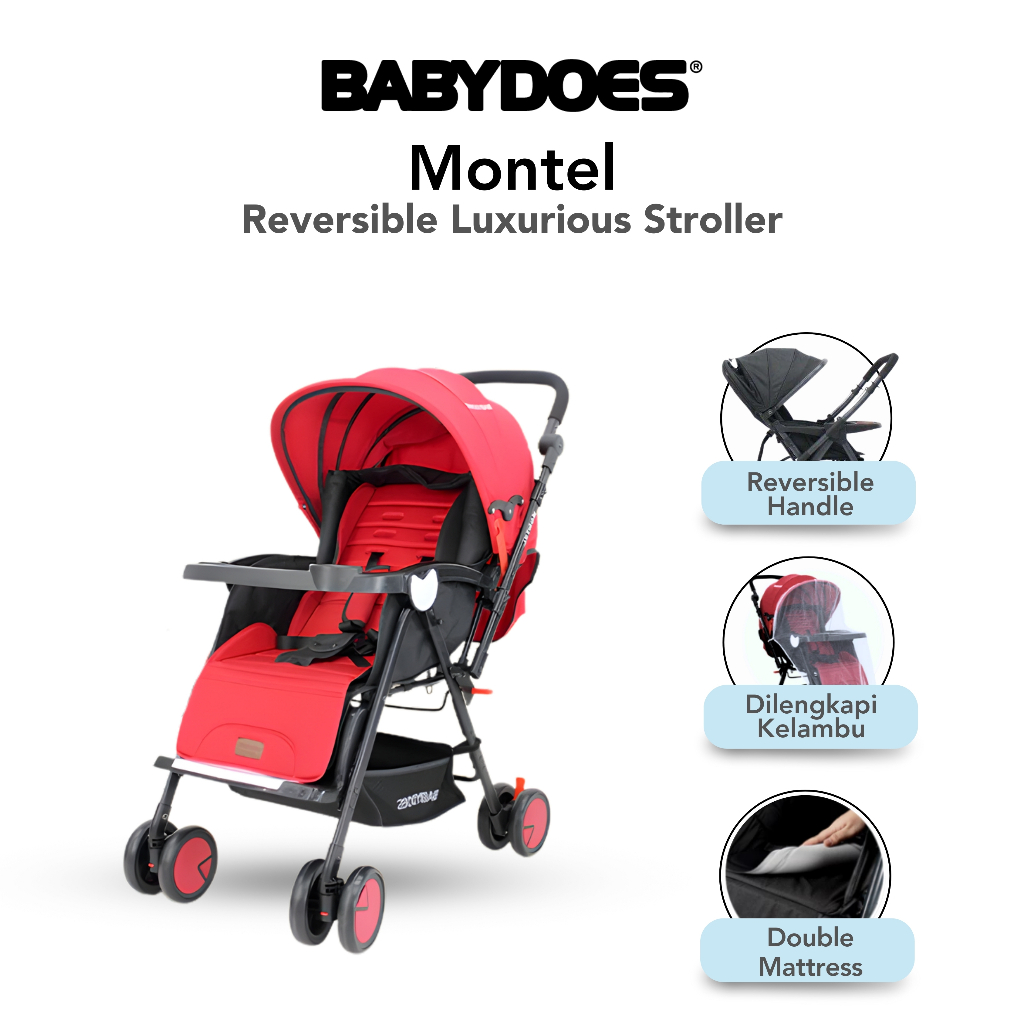 Stroller Babydoes Montel Reversible Handle Mode Dilipat Mudah Newborn 20kg
