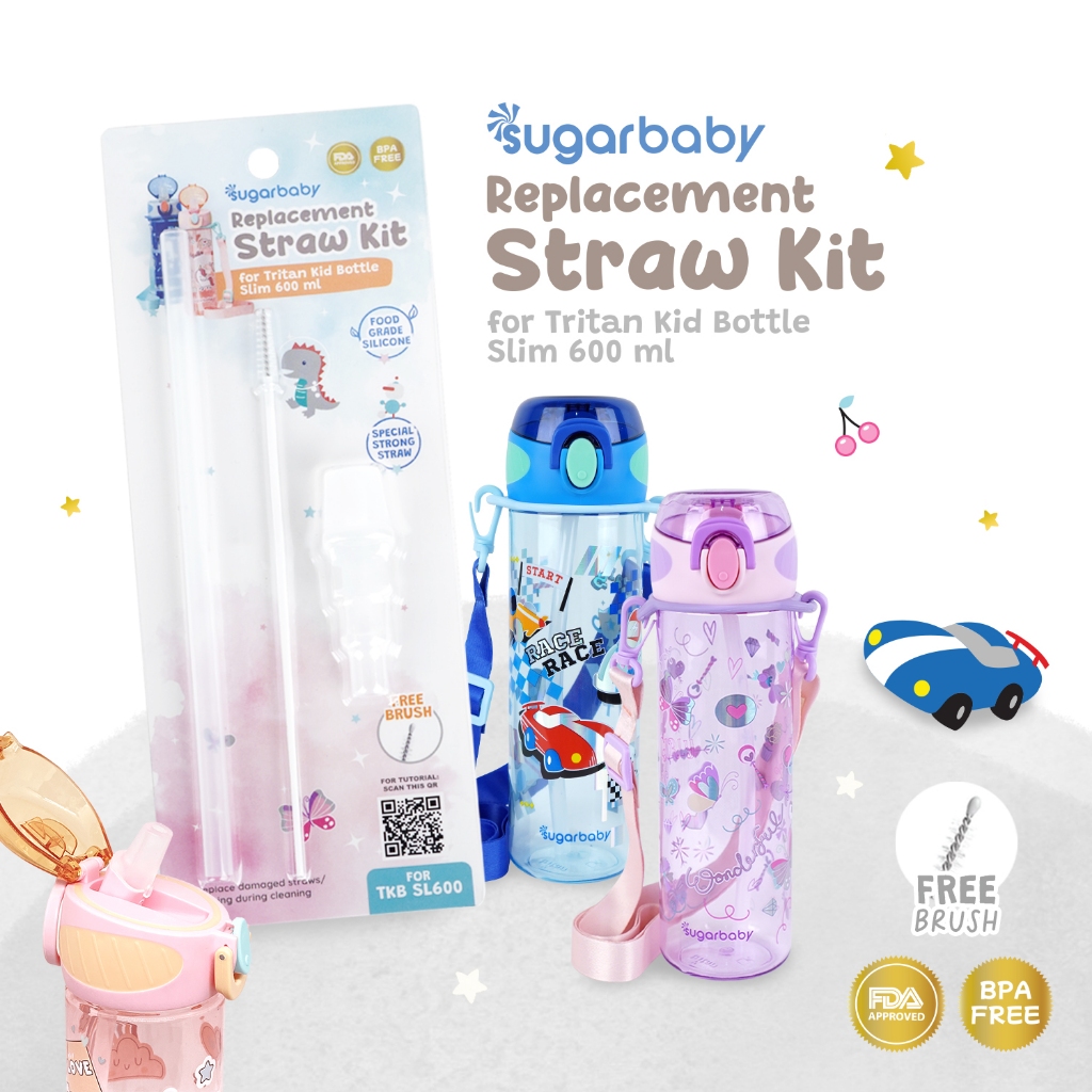 Sugar Baby Replacement Straw Sedotan Botol Anak Tritan Slim 600 ml BPA Free