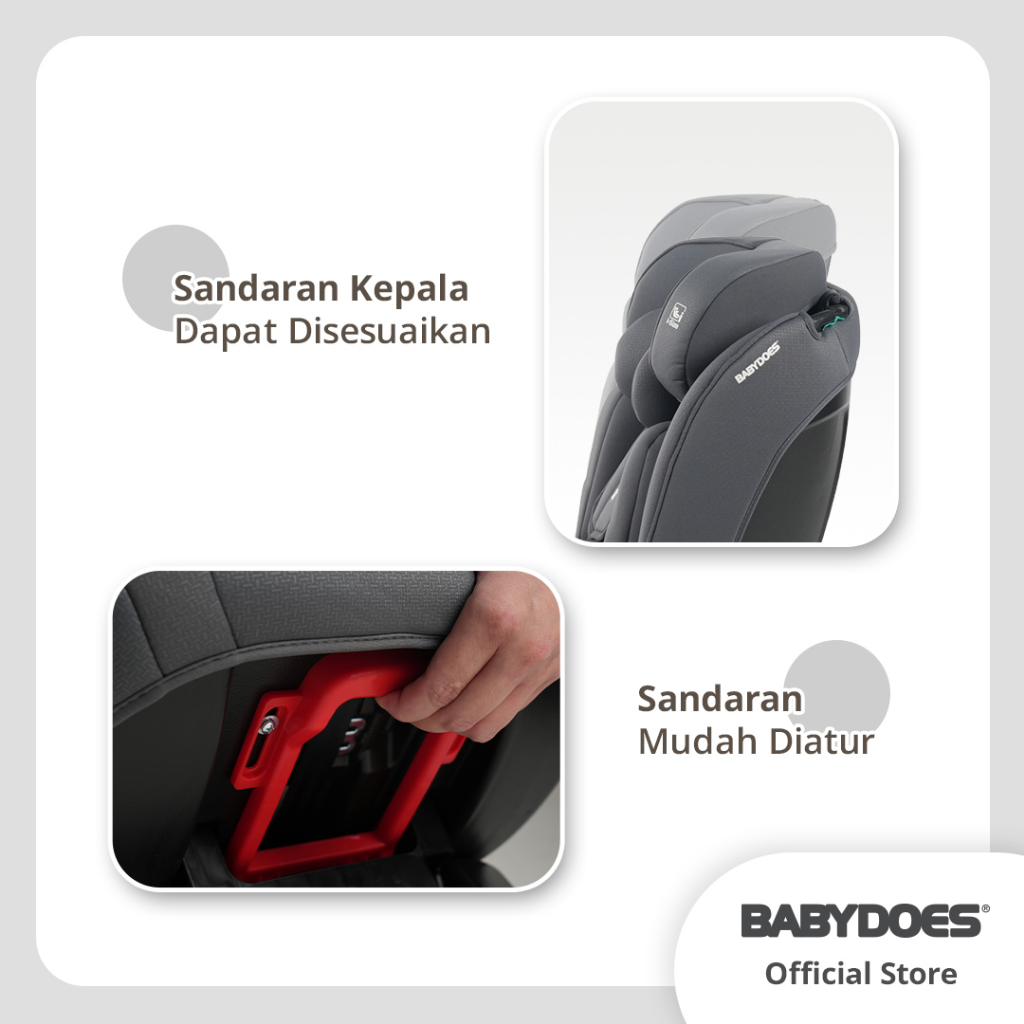 Babydoes Protect+ Car Seat ECE R129/03 Certified untuk Bayi Baru Lahir 4 Posisi Recline Foto 3