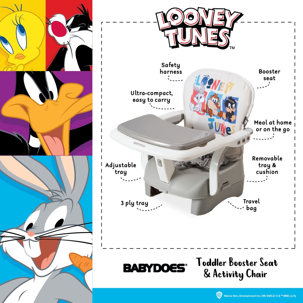 Kursi Bayi Babydoes Looney Tunes WB100 Booster Seat 3-in-1 Portable Travel Bag Foto 5