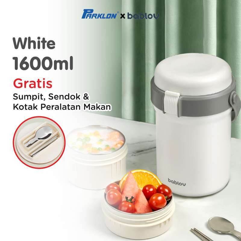 Parklon x Bablov Kotak Makan Isolasi Termal Stainless Steel 316 2 Tingkat 1600ml