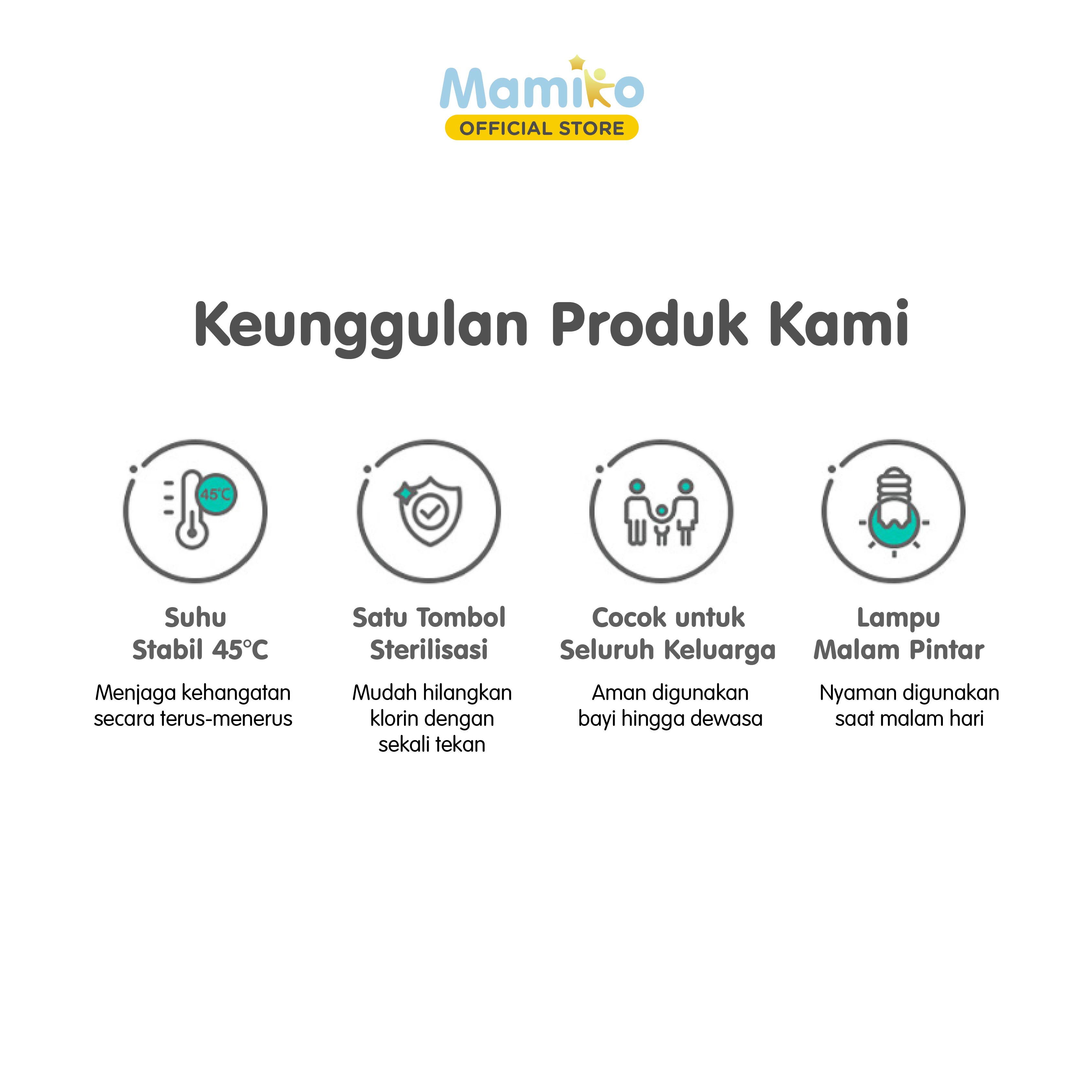 Mamiko Thermostatic Milk Adjuster 1L Biru Tosca Penghangat Susu Bayi MPASI Otomatis Foto 8
