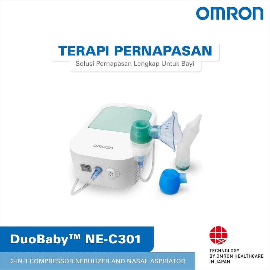 Omron Nebulizer DuoBaby NE-C301-AP Kompresor 2-in-1 dengan Aspirator Hidung