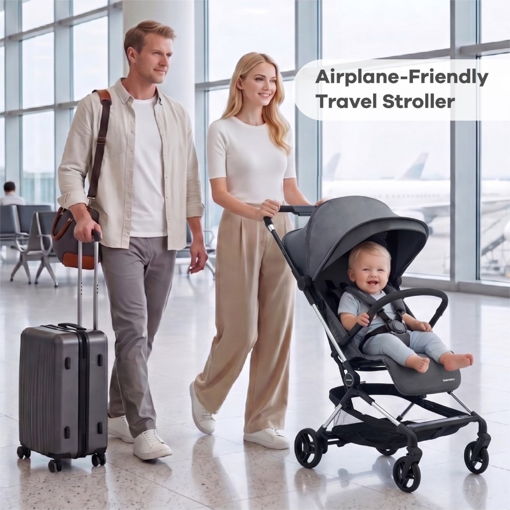 Babydoes Opera Stroller Cabin Size Ringan Dilipat Portable untuk Newborn sampai 22kg Foto 2