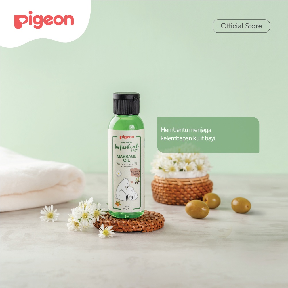 Pigeon Botanical Baby Massage Oil 100 ml Minyak Pijat Kulit Normal Sensitif Foto 3