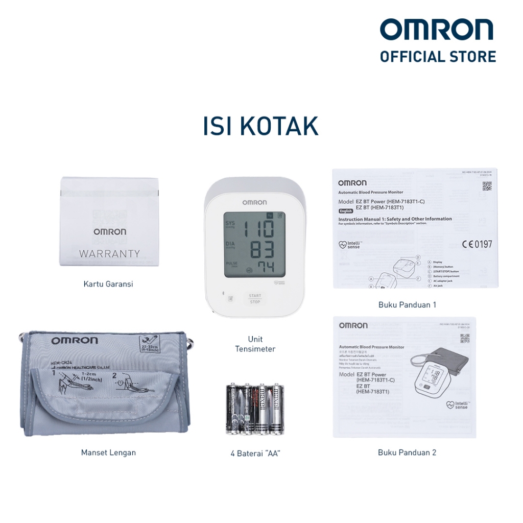 Omron Tensimeter Digital EZ Bluetooth HEM-7183T1 Alat Ukur Tekanan Darah Akurat Foto 7