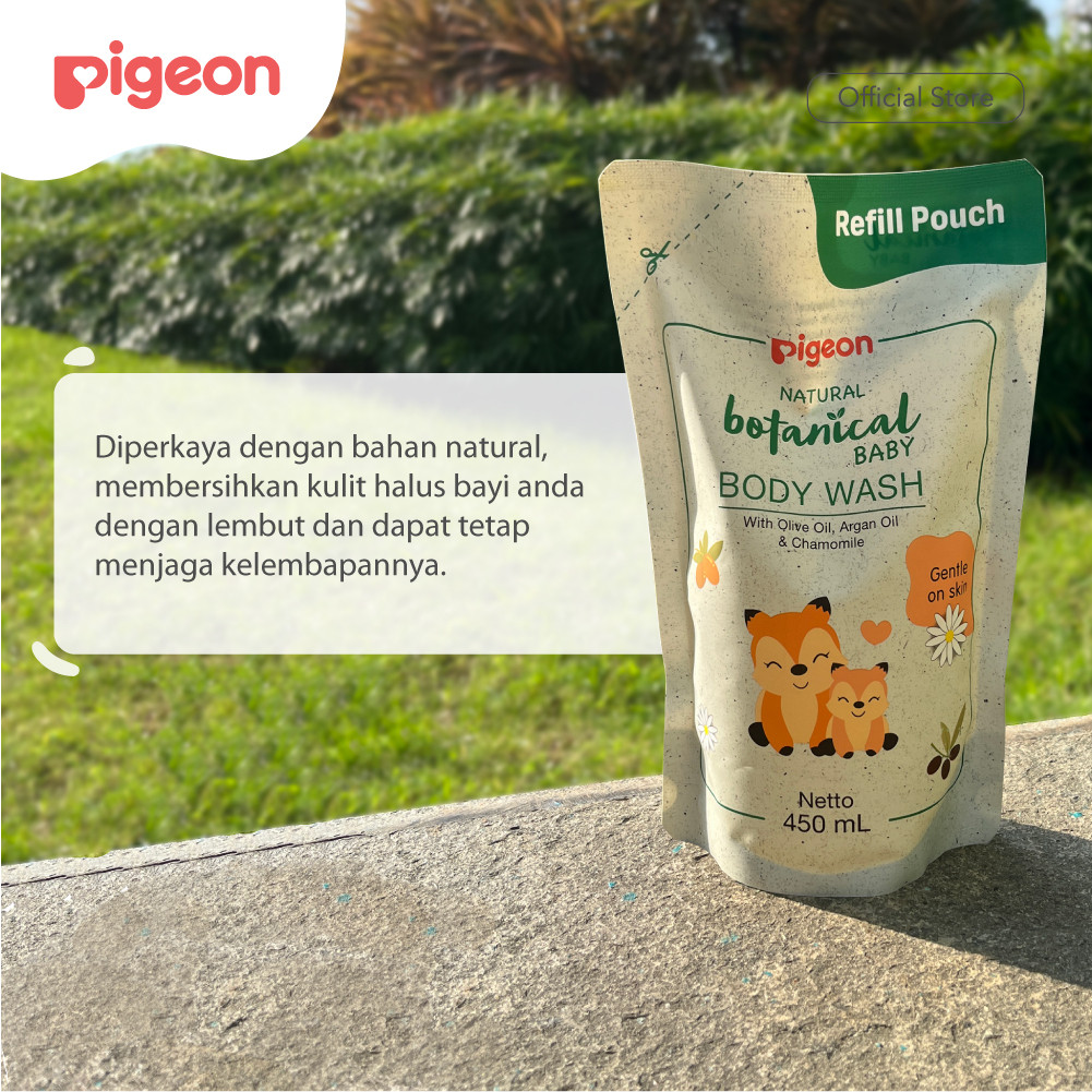 Pigeon Botanical Baby Body Wash Sabun Mandi Cair Bayi 450ml Hypoallergenic pH Balance Foto 2