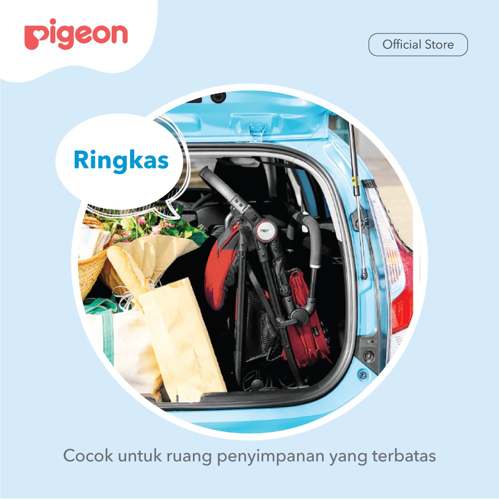 Stroller Bayi Pigeon Pattan One Touch Fold Portable 4.7kg untuk Usia 1-36 Bulan Foto 3