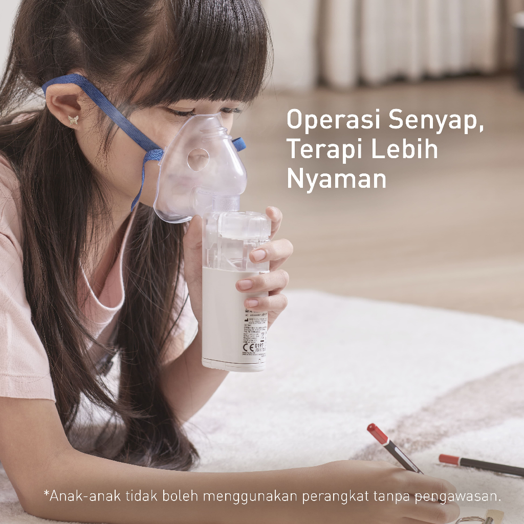 Nebulizer Mesh Omron NE-U100 Portable 360 Derajat Teknologi Titanium Vibrator Foto 2