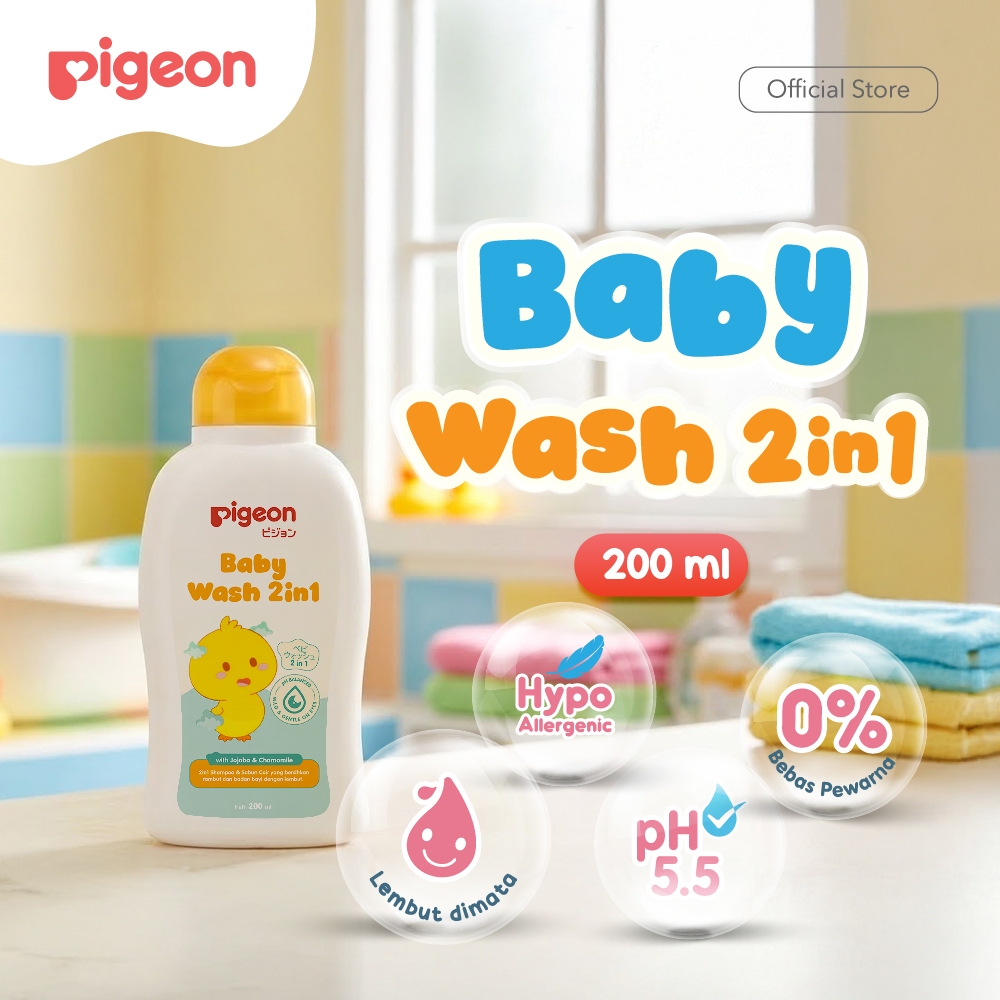 Pigeon Baby Wash Chamomile Sabun Cair 2in1 Shampoo & Body Hypoallergenic Halal Foto 4