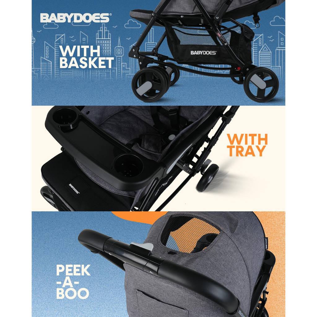 Stroller Bayi Babydoes Bandrez Reversible Handle Rocking Mode Multifungsi Foto 2