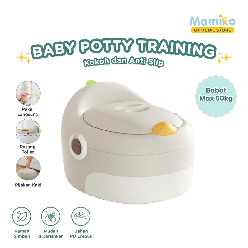 Mamiko All-in-One Potty Training Set Toilet Anak Duduk Portable 4 Fase Abu-abu Foto 2