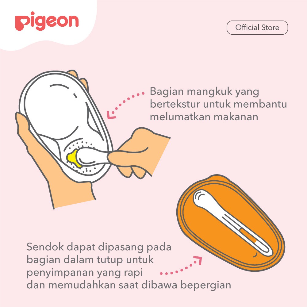 PIGEON Feeding Dish Mangkok Makan Bayi dengan Tutup dan Sendok BPA Free Foto 3